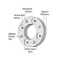 Espaciador de rueda de aluminio / Adaptador de rueda / rueda